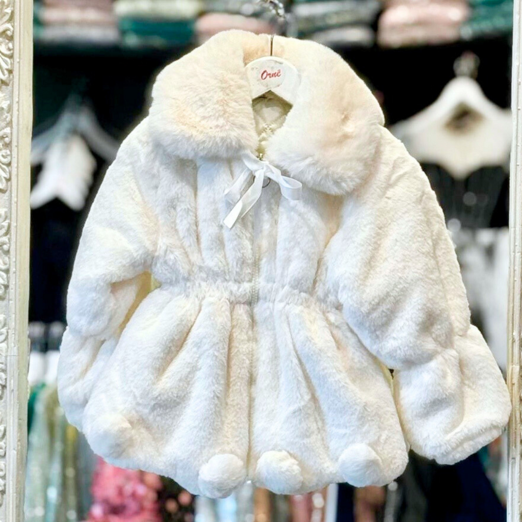 ADELINA - WHITE PLUSH FAUX FUR JACKET image 1