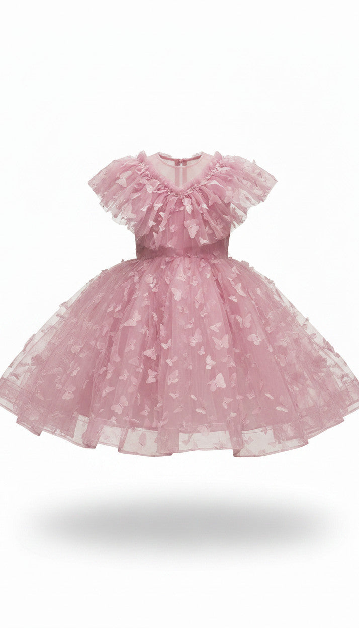 MATILDA 3D butterfly Glitter puffy Dress