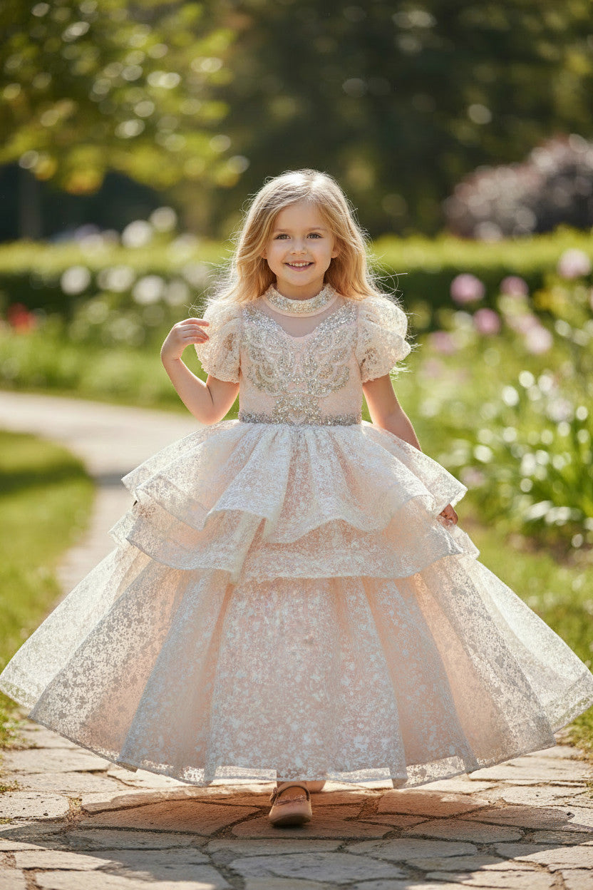Michelle Lux princess Gown-Soft Peach