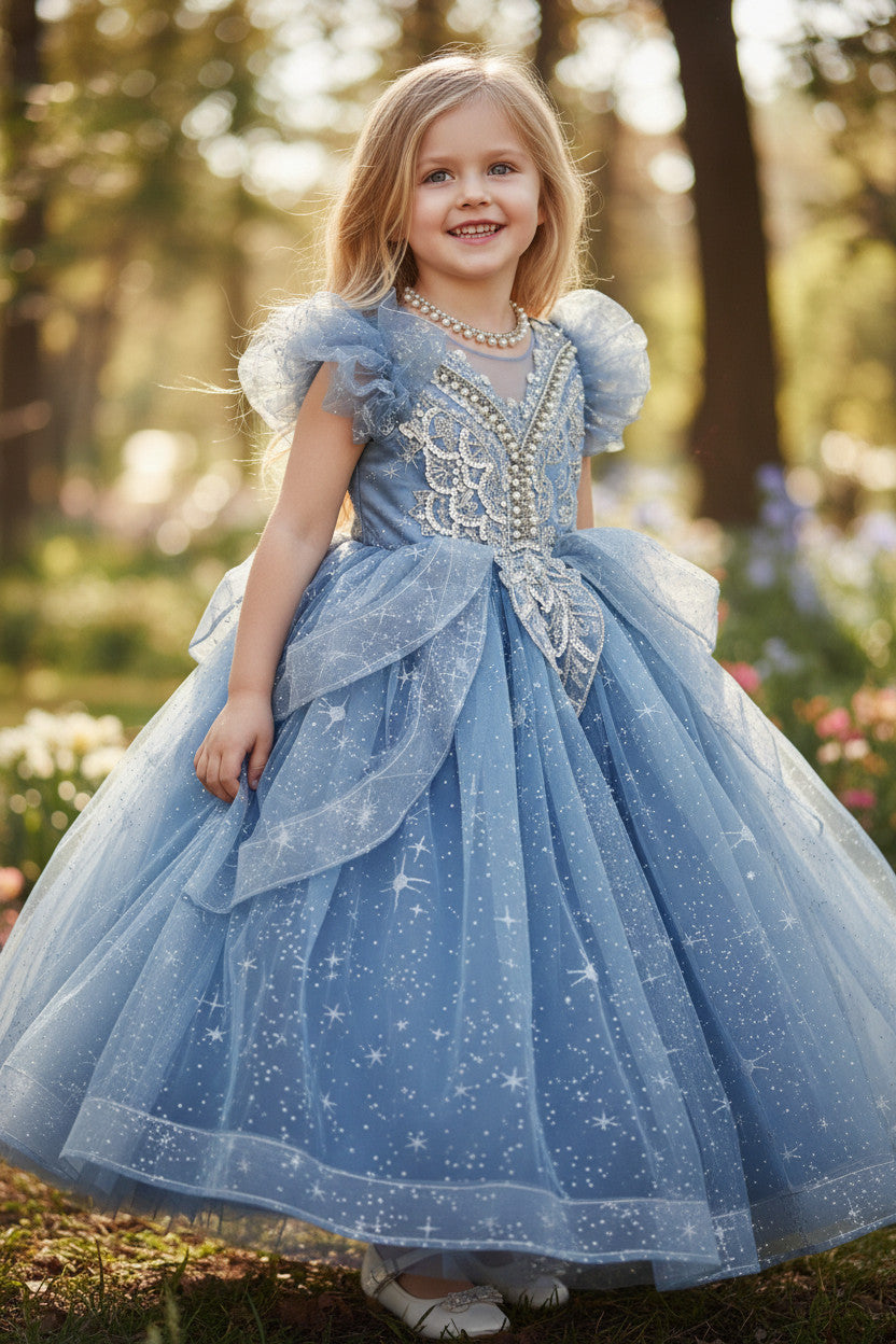 Elsa Lux princess Gown-Soft Blue