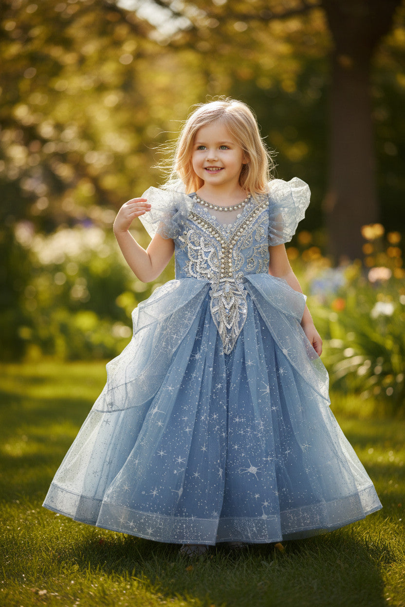 Elsa Lux princess Gown-Soft Blue