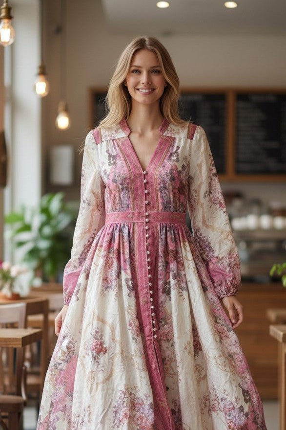 FRANKIE Printed Rayon Midi Dress