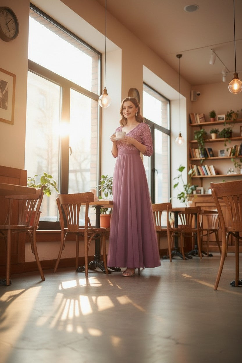AURELIA A line Long Gown