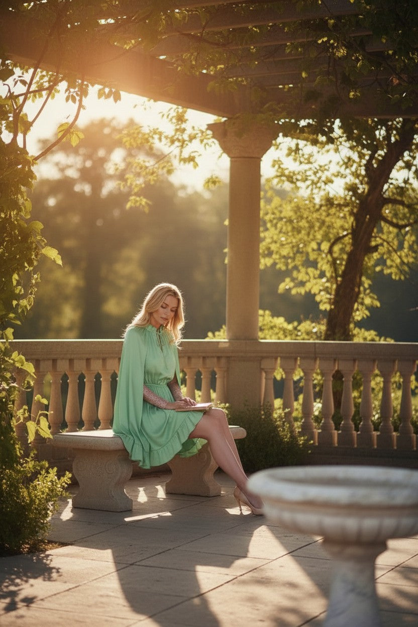 CLARA Long Bell Sleeve/Cape Dress