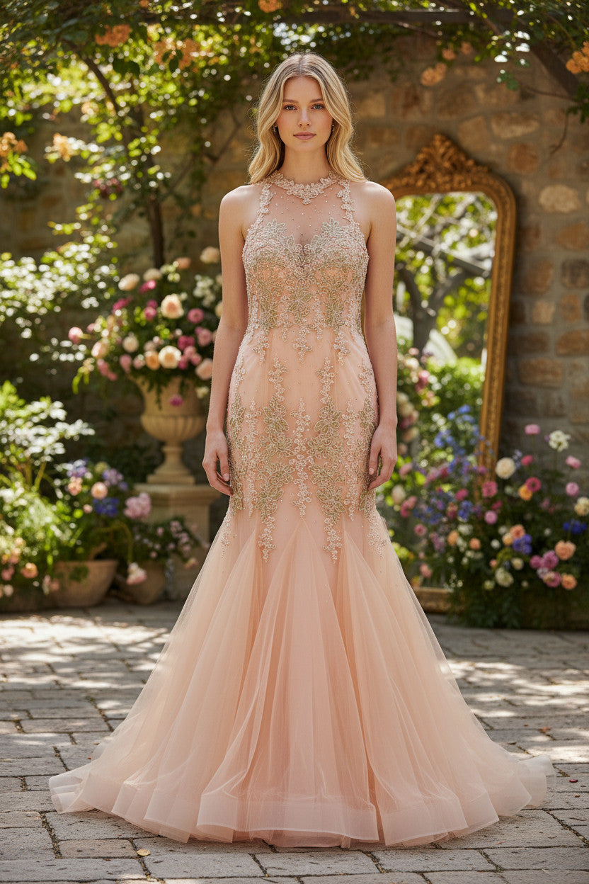 SERA Peach Mermaid gown