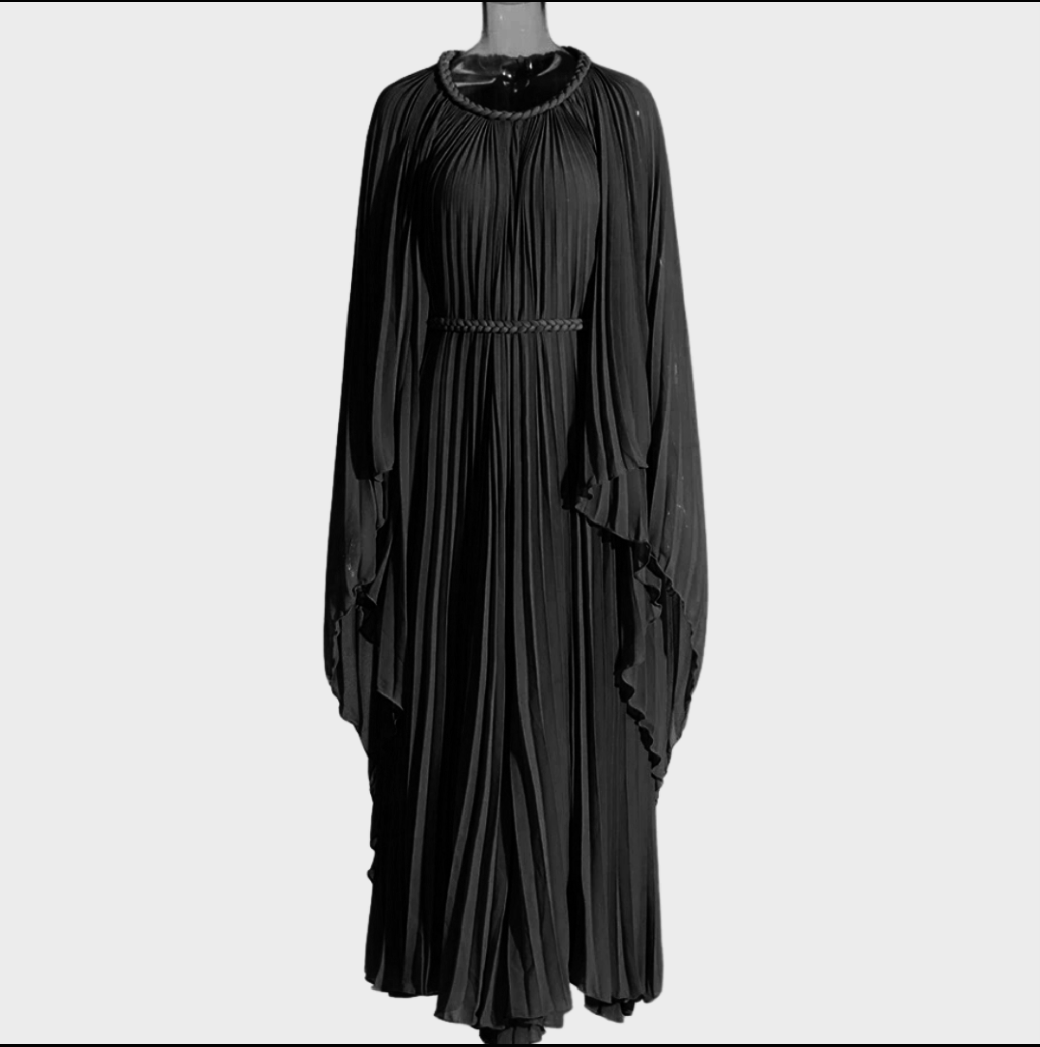 ZOE Pleated Gown-Black