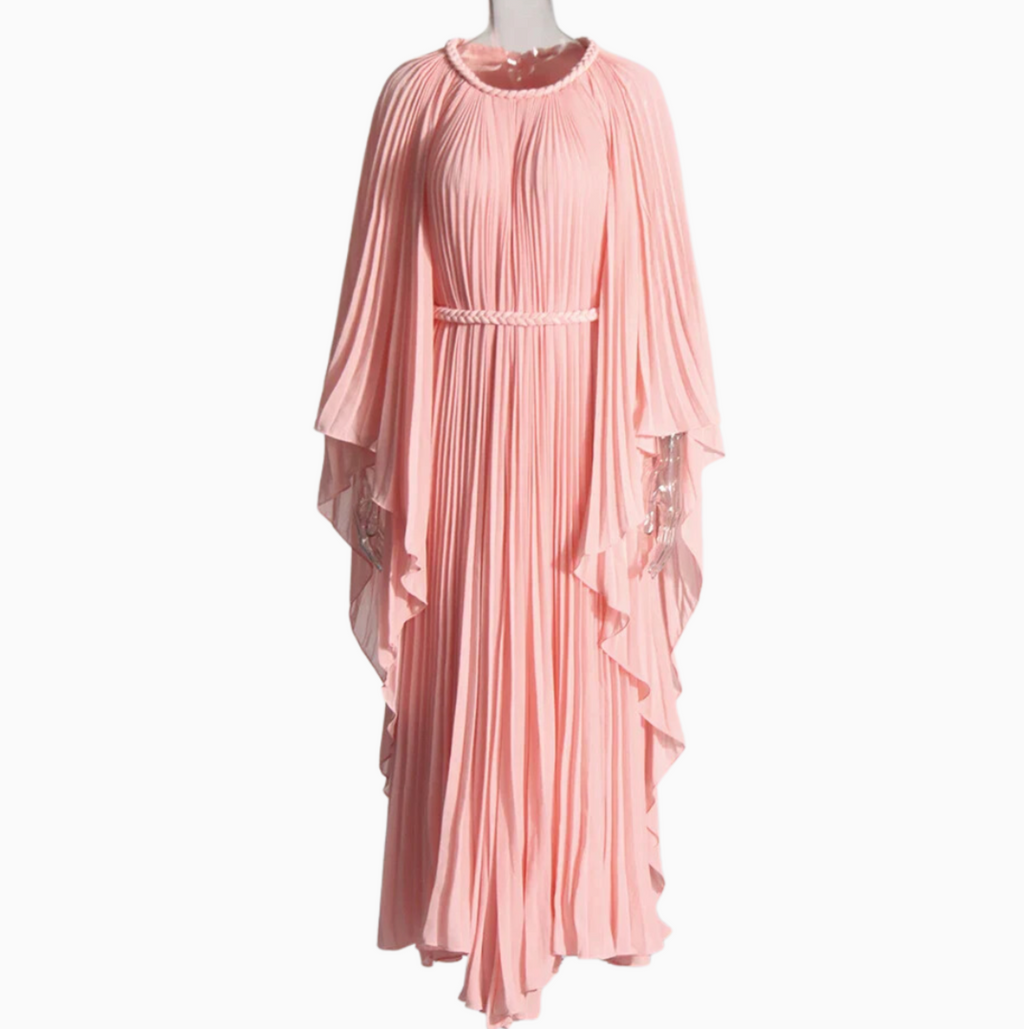 Layla Pleated Gown-Peach