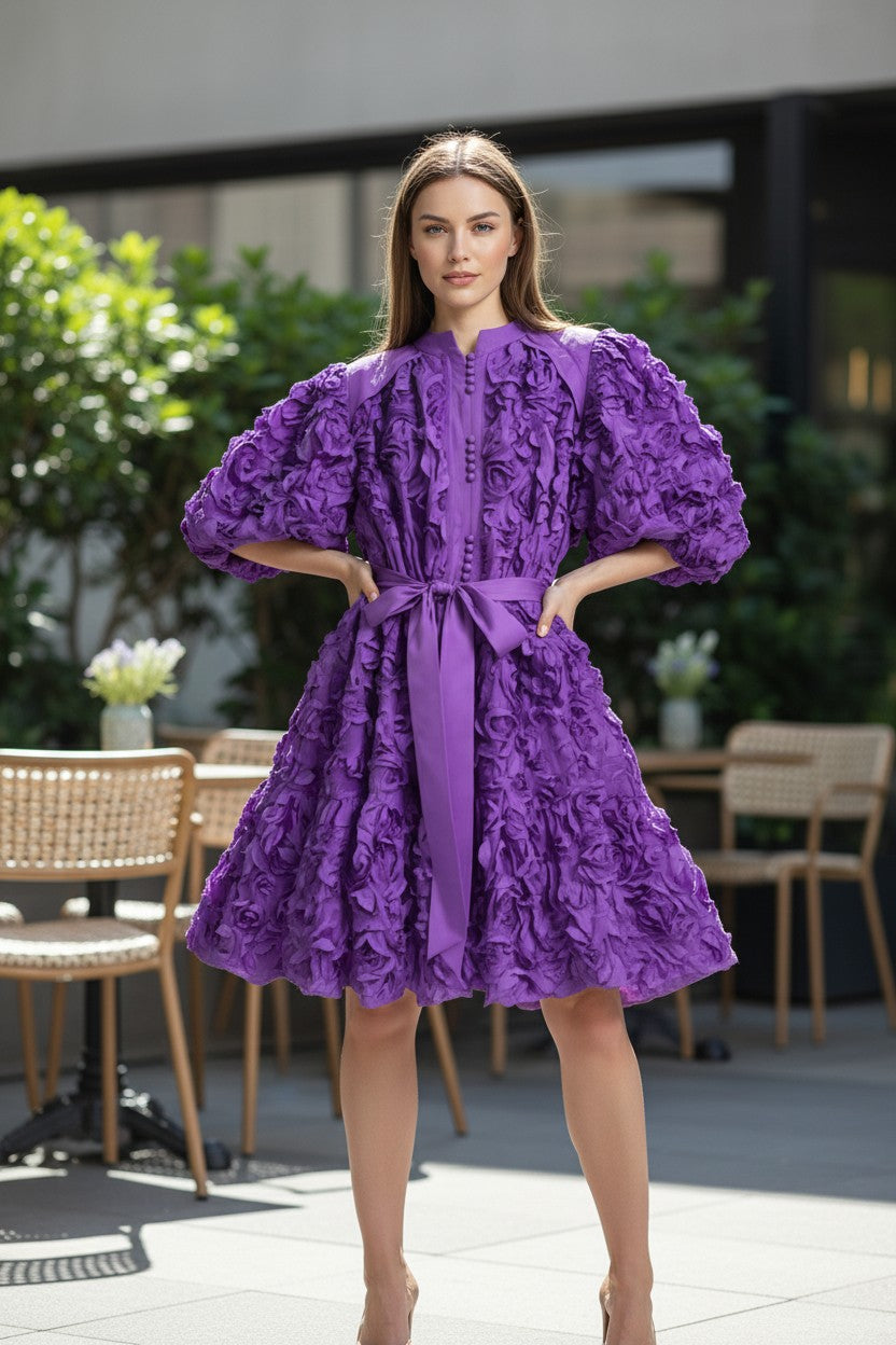 SAMANTHA 3d Floral Dress