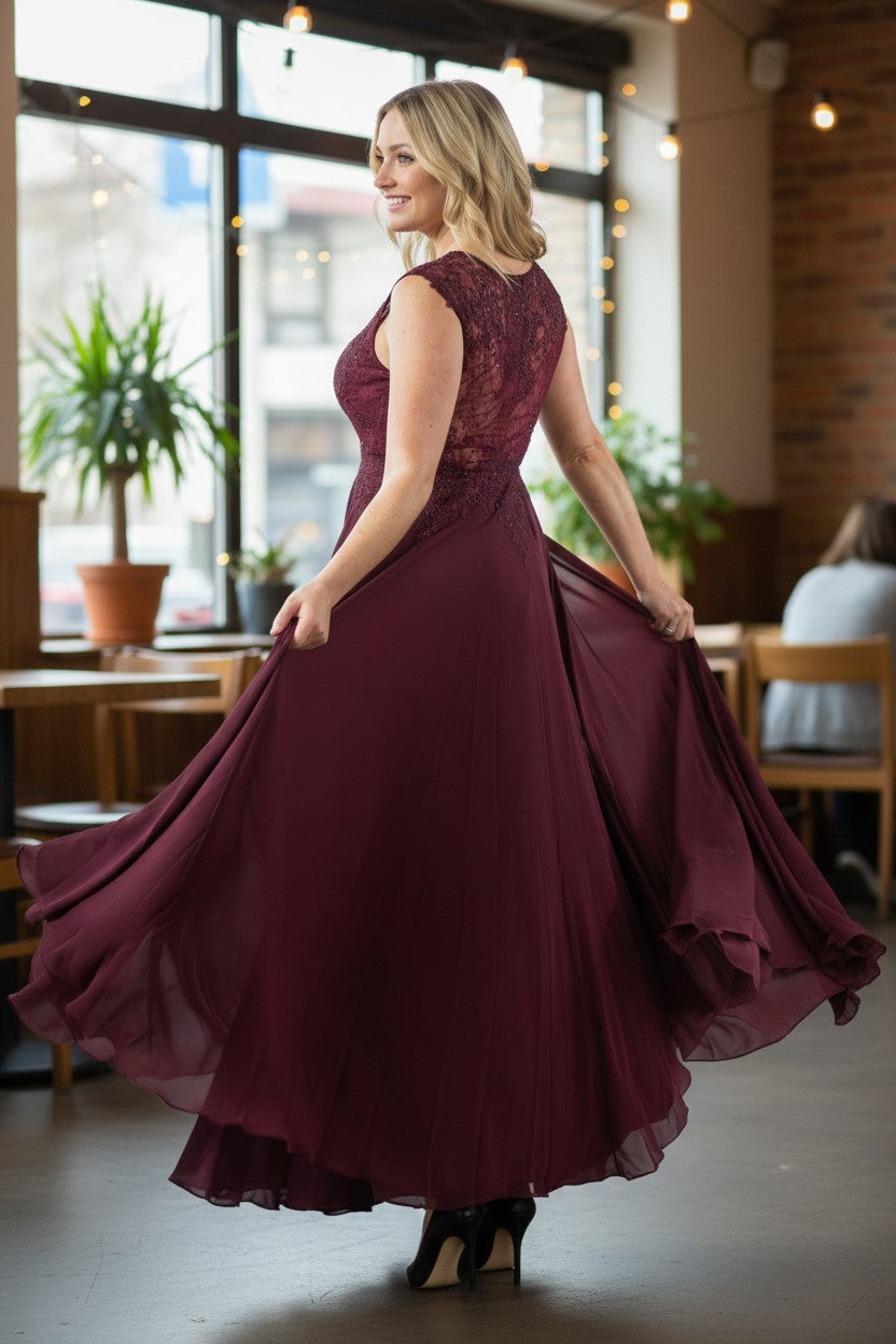 DAISY Wine Bridesmaid/Mother of Bride Gown