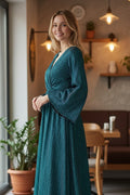 SANDRA Emerald plus size Bell Sleeve Dress