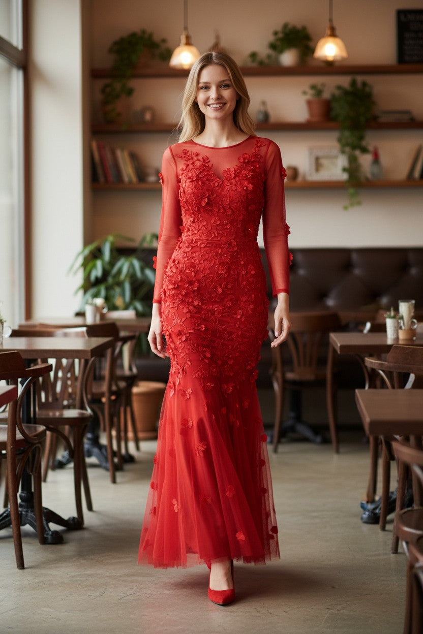 3D Flower Mermaid Gown