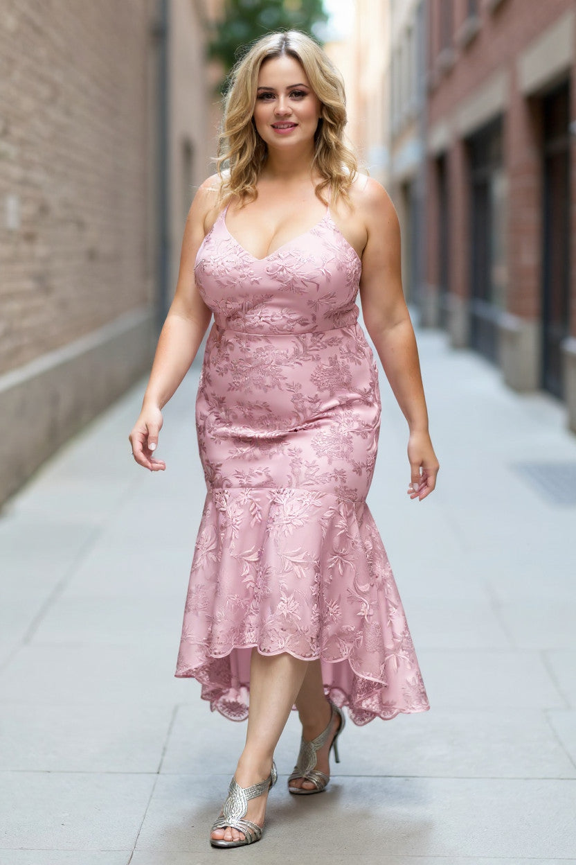 BELINDA Dusty Pink High Low Dress