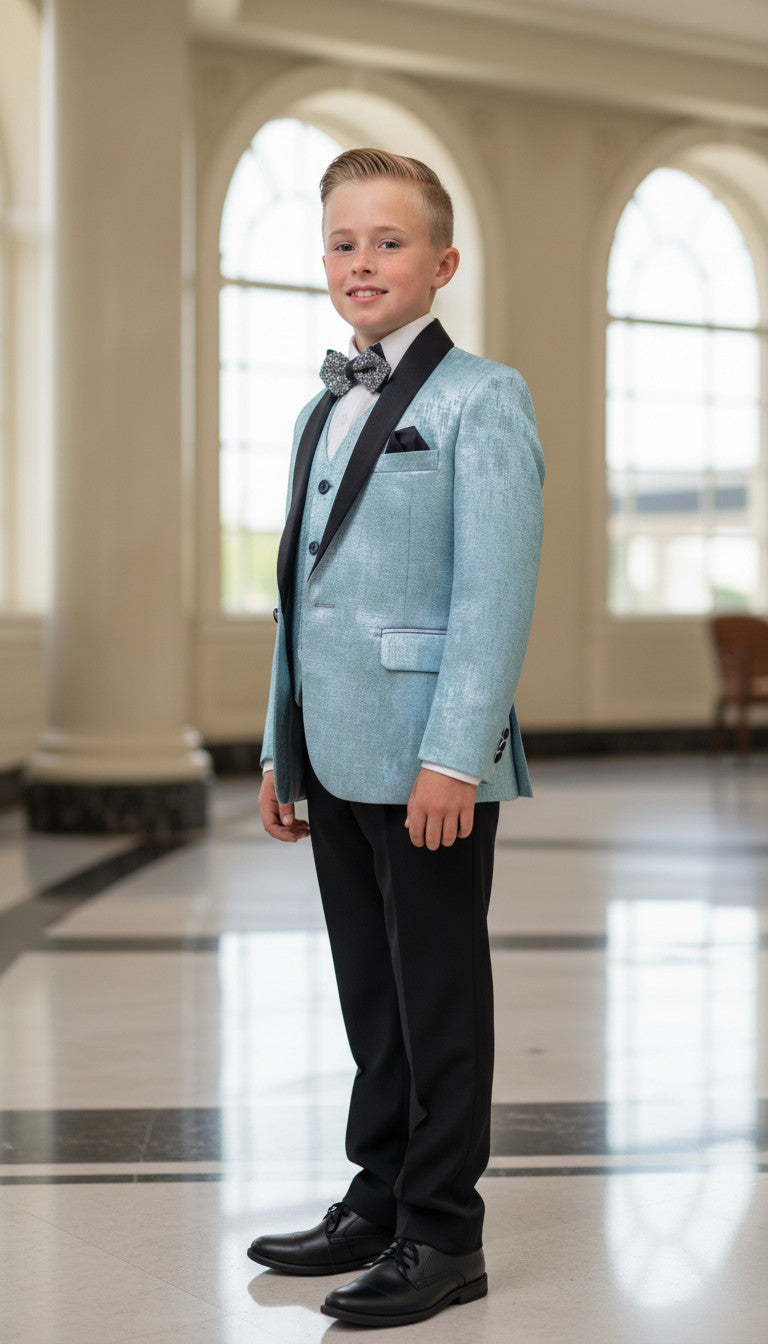 BENJAMIN Sky Jacquard Boys Suit (3 pcs)