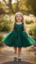 Annalise Tulle Emerald Green Girls Dress