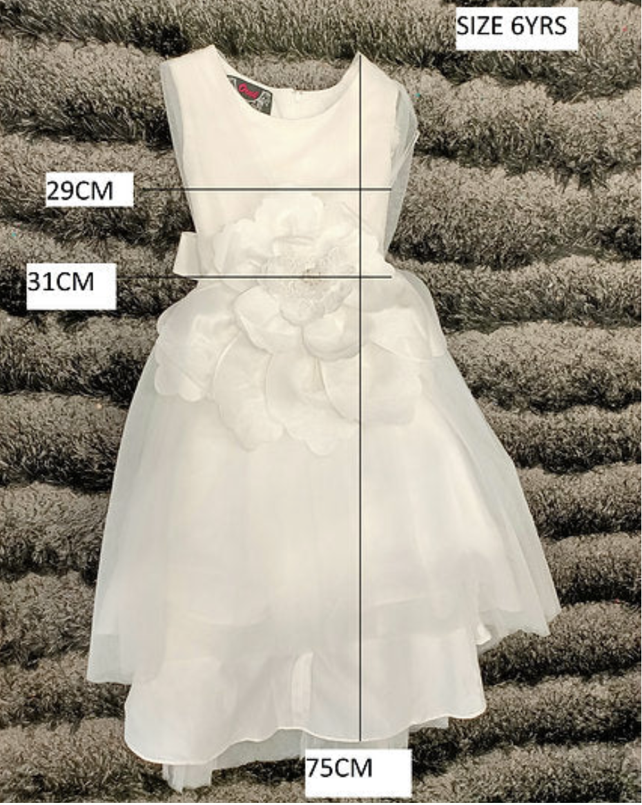 Layla Big Flower Statement White Dress