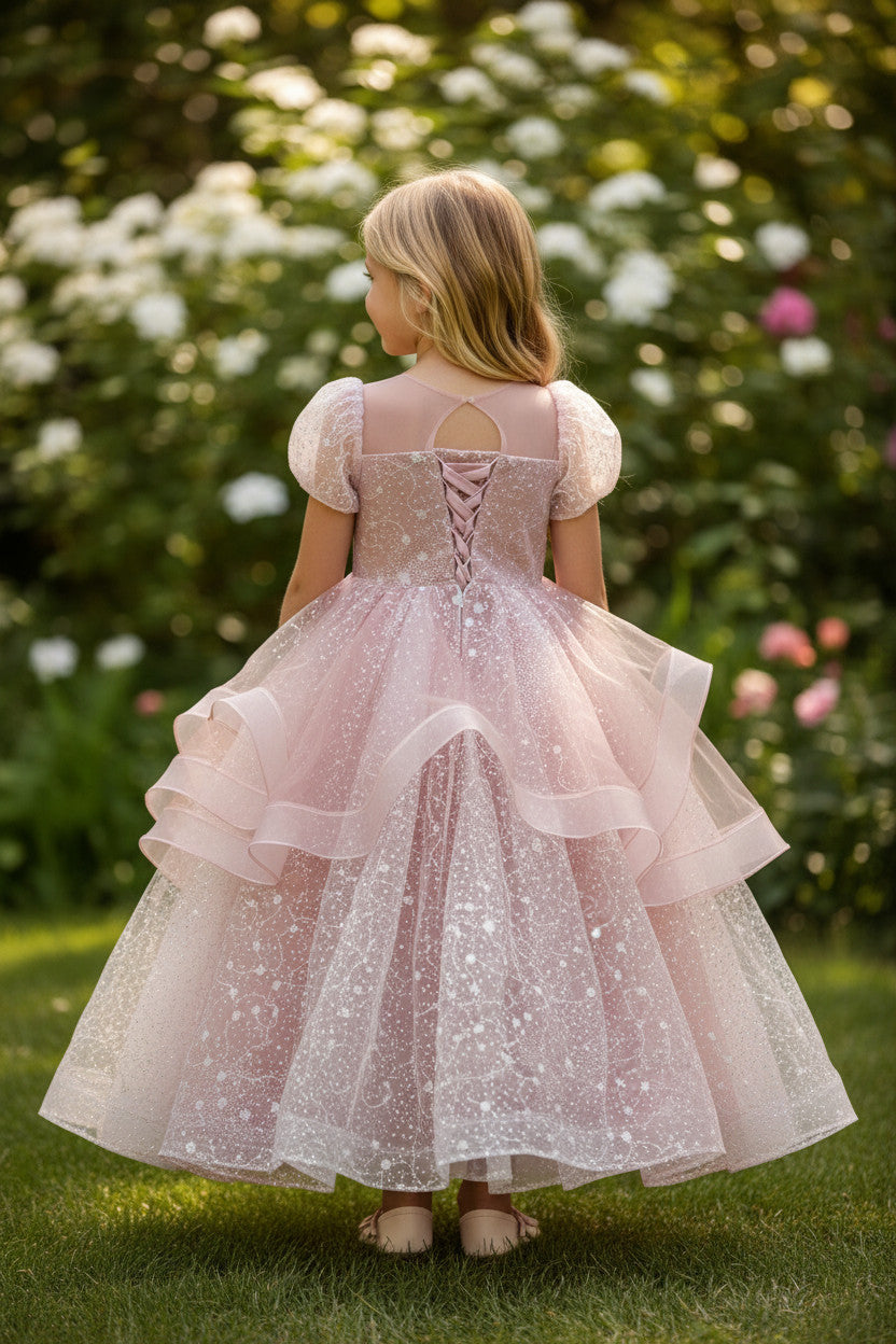 Collette Lux princess Gown-Rouge Pink