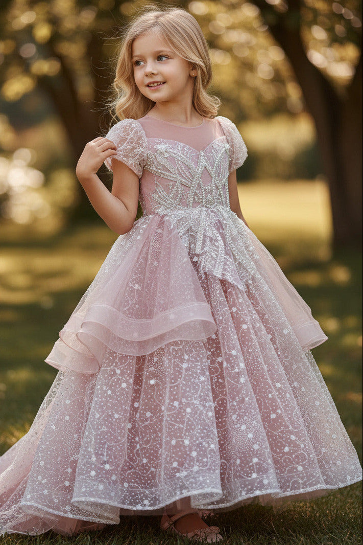 Collette Lux princess Gown-Rouge Pink