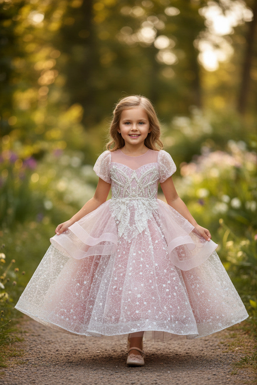 Collette Lux princess Gown-Rouge Pink