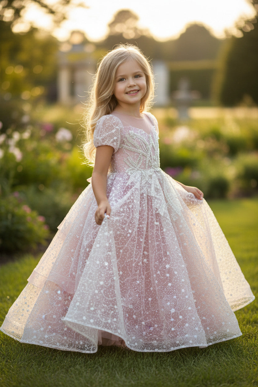Collette Lux princess Gown-Rouge Pink
