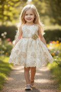 Egypt Gold Embroidered Baby Dress