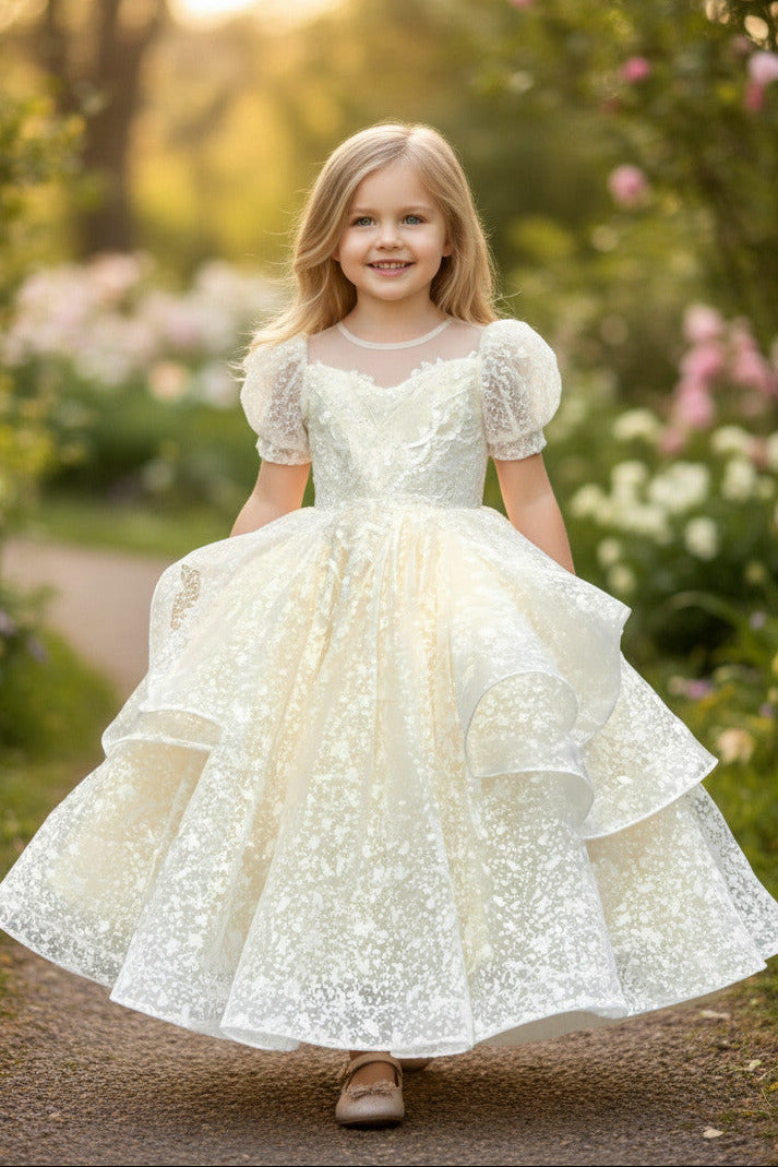 Sabrina Lux princess Gown-Soft Champaigne