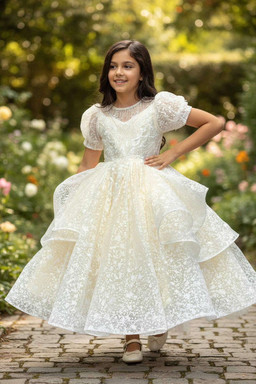 Sabrina Lux princess Gown-Soft Champaigne