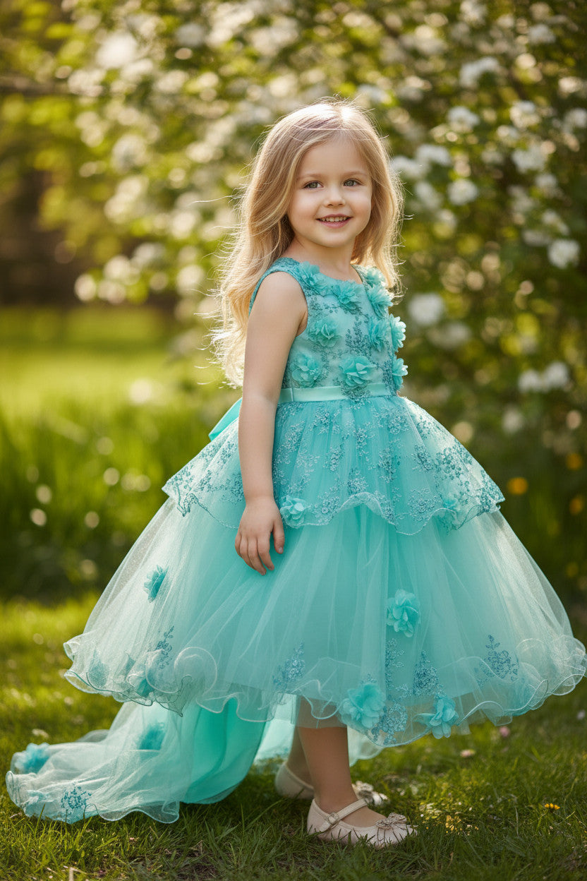 Opal Mint HIgh Low Princess Dress