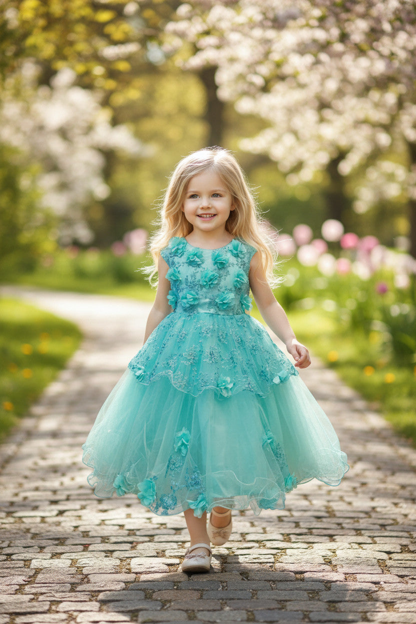 Opal Mint HIgh Low Princess Dress