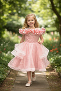 Lisa Multi Layer Puffy Dress - Peach