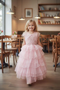 Lilia Girls Pink Dress with Light Bolero