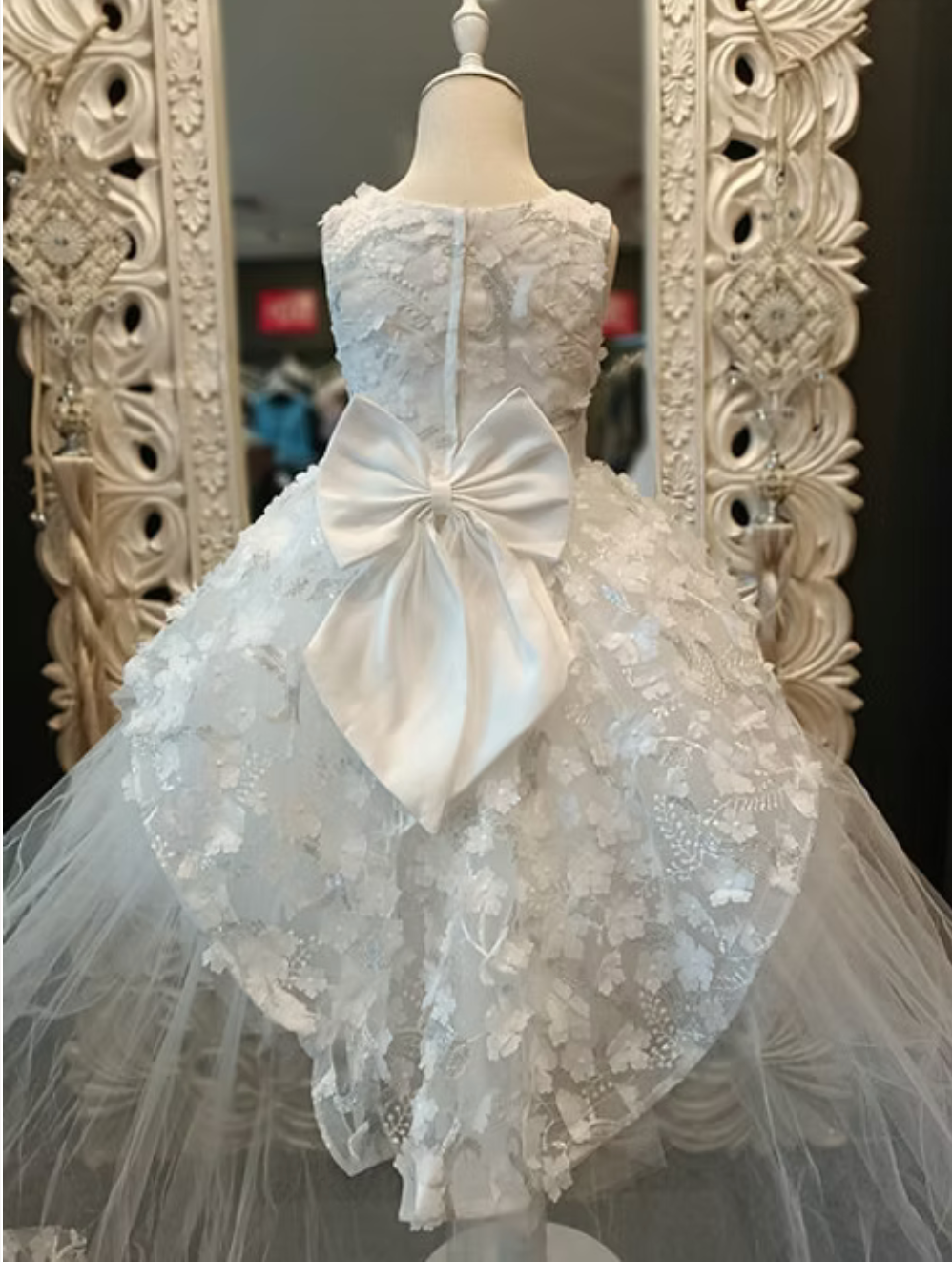Sienna White Dress with Trail