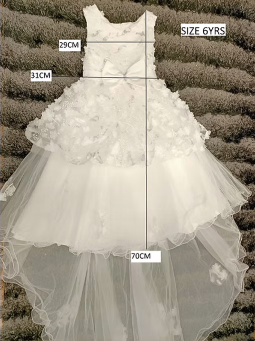 Sienna White Dress with Trail