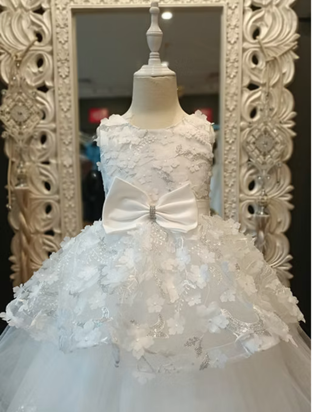 Sienna White Dress with Trail