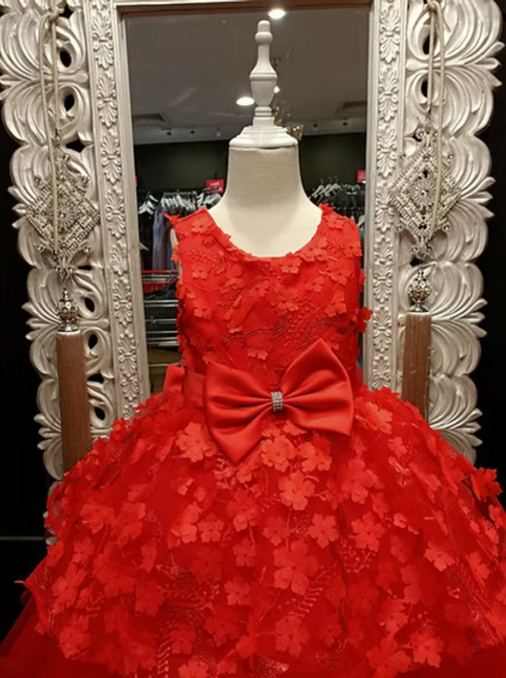 Sienna Red Dress with Trail