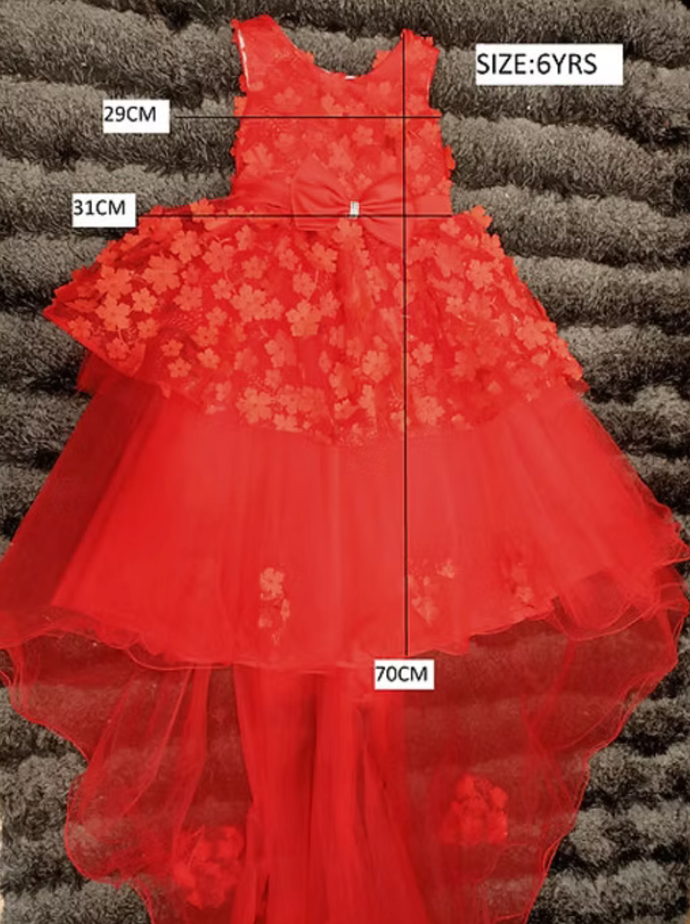 Sienna Red Dress with Trail