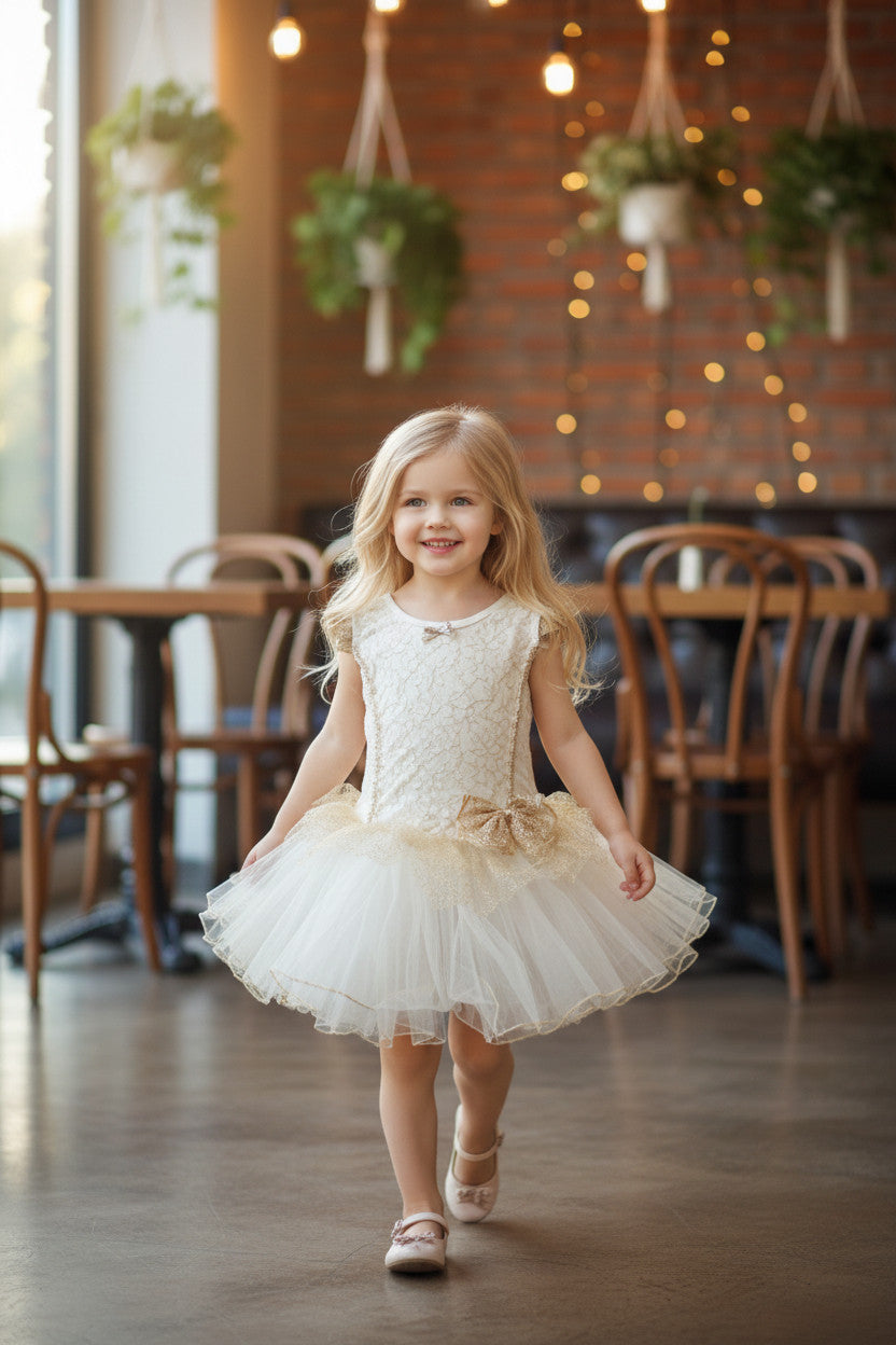 Millie Gold/White Tutu Dress