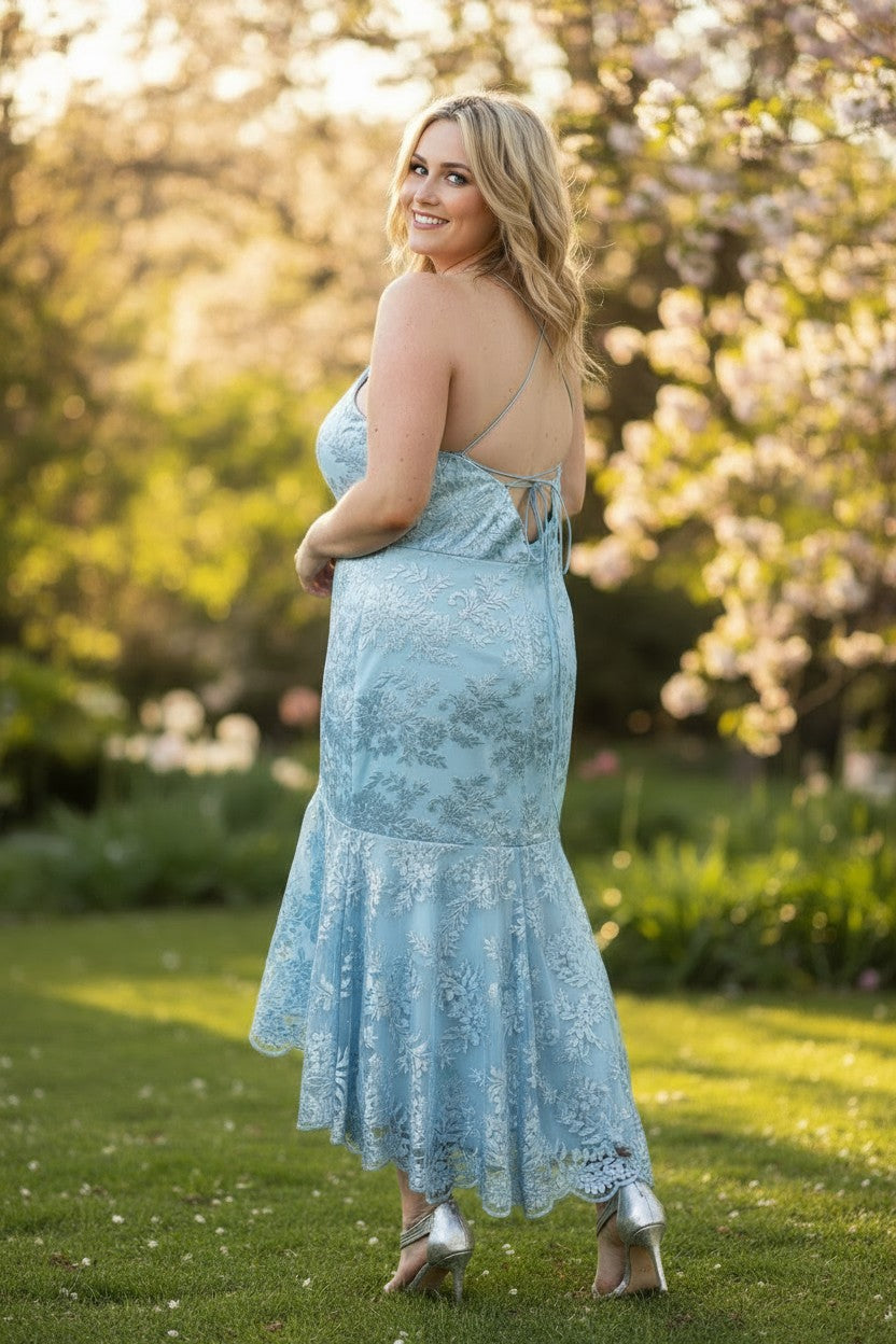BELINDA Dusty Blue High Low Dress