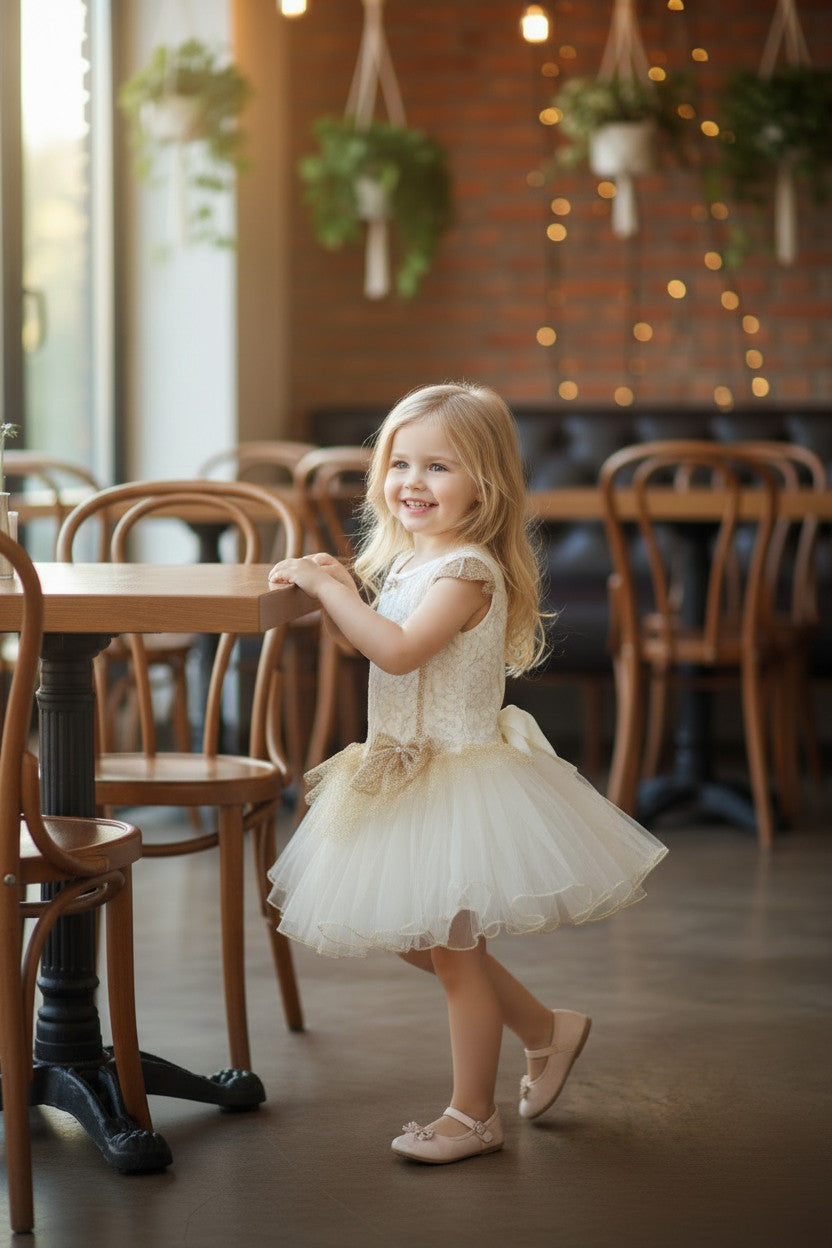 Millie Gold/White Tutu Dress