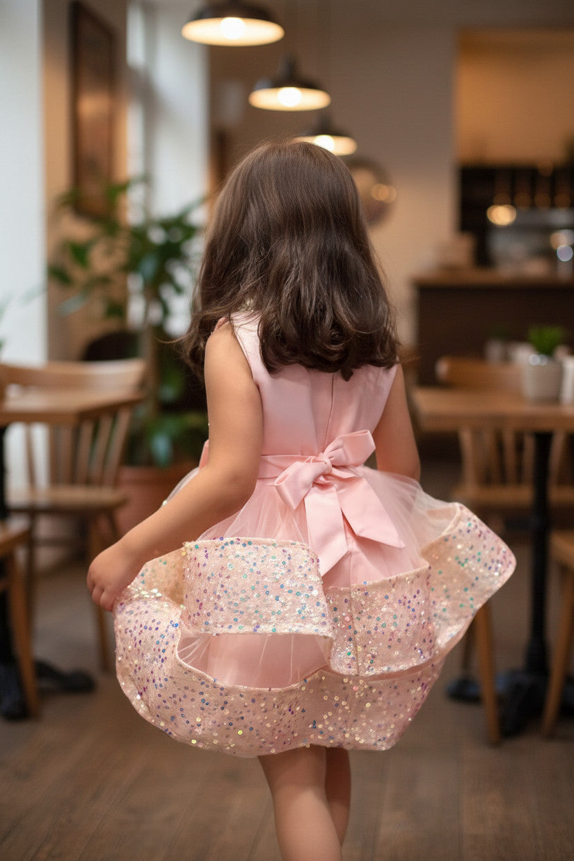 Nora Sequin Dress-Blush Pink
