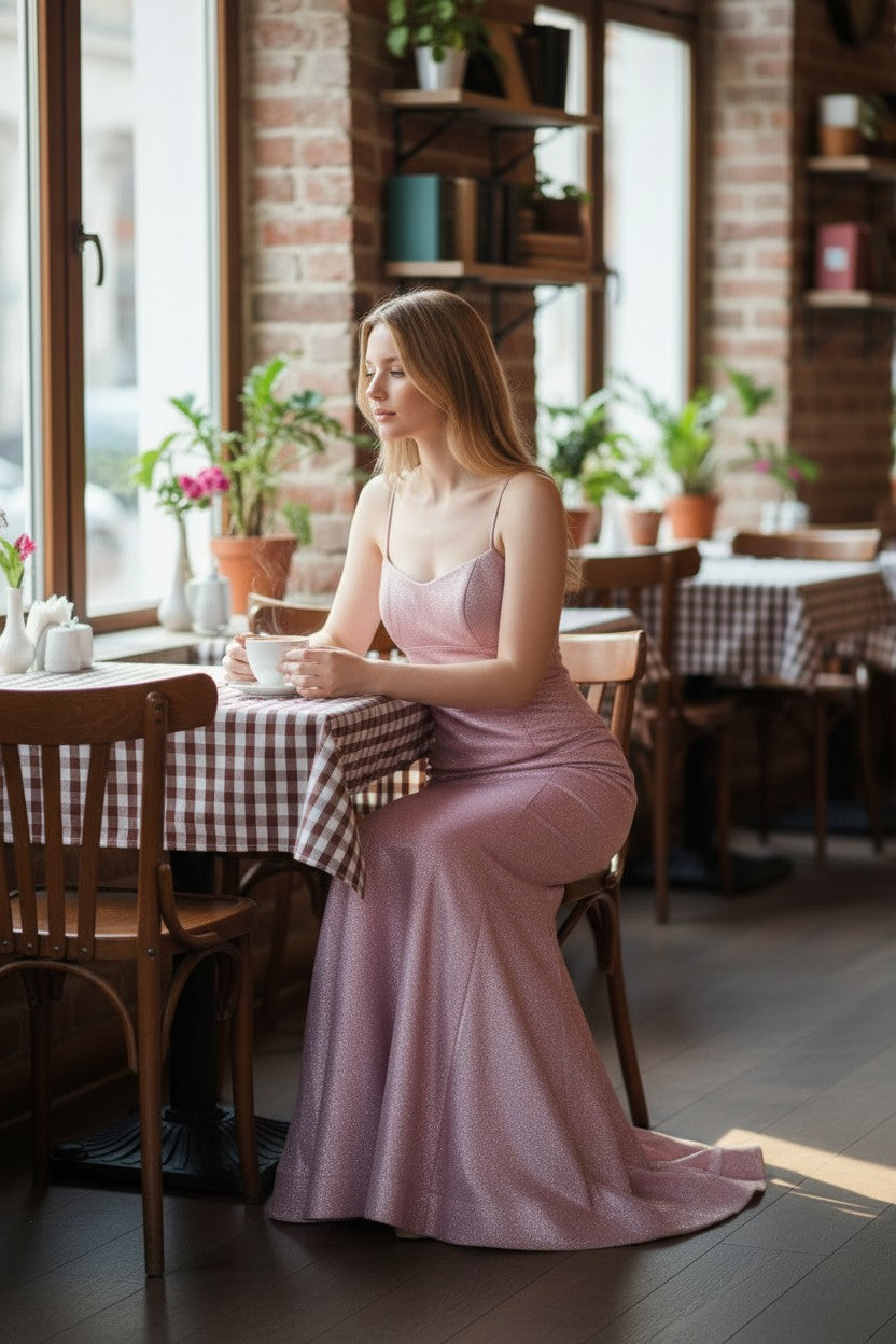 KASSANDRA long Shimmer Dress