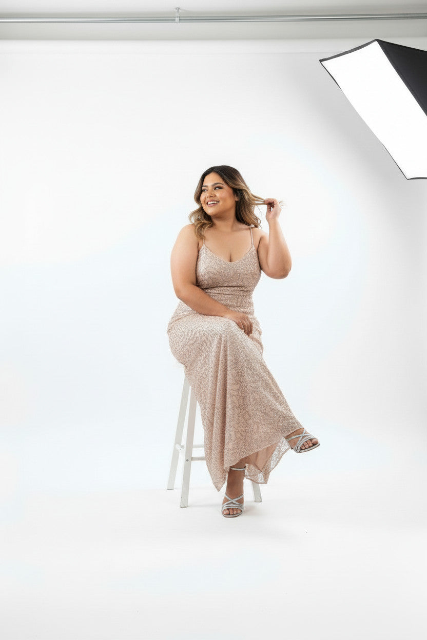 BLAIRE Glitter Full Length Gown