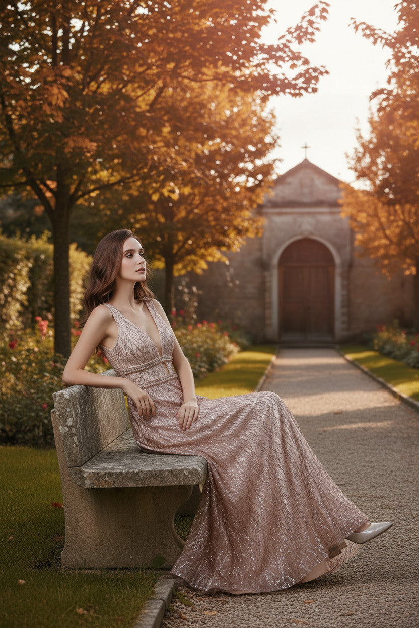 SPENCER Glitter long Gown