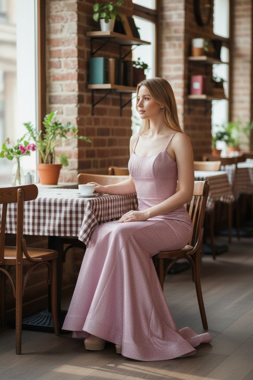 KASSANDRA long Shimmer Dress