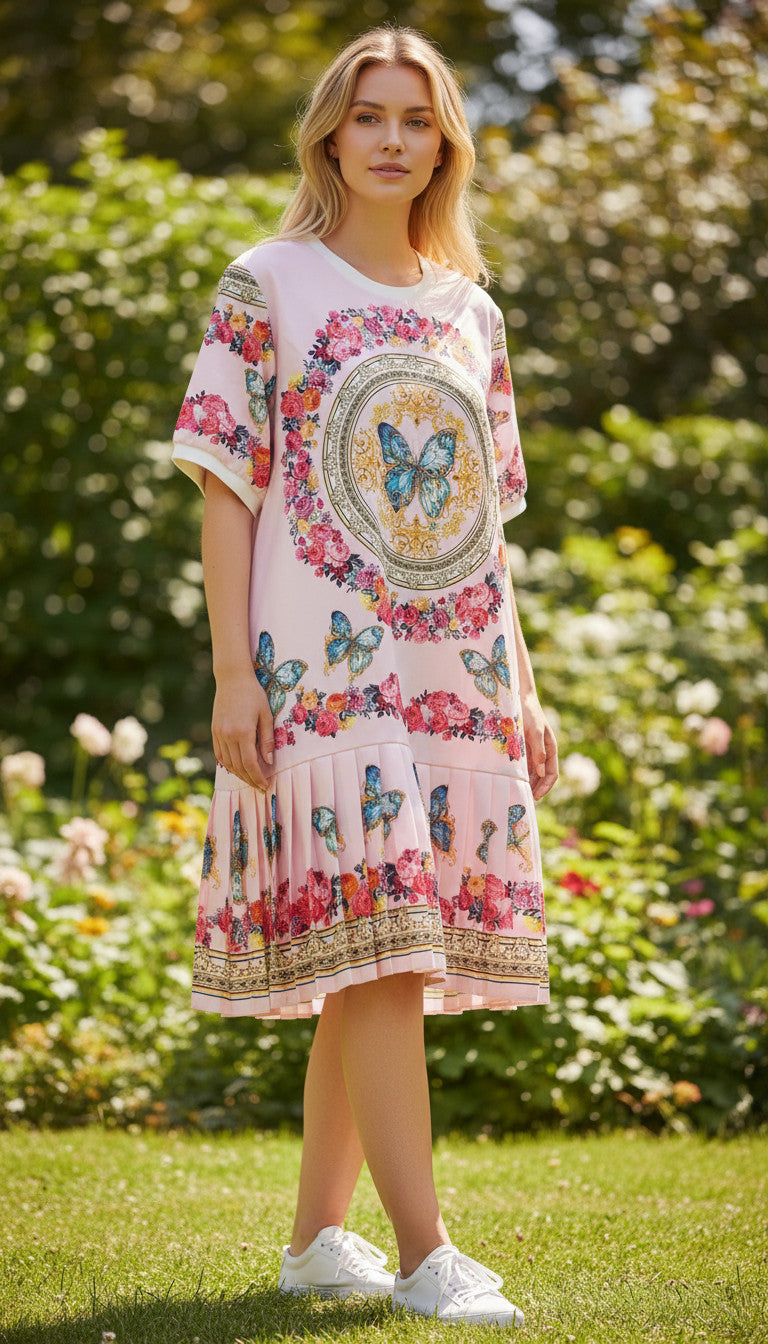 Butterfly 2 pockets Polyester comfort Dress