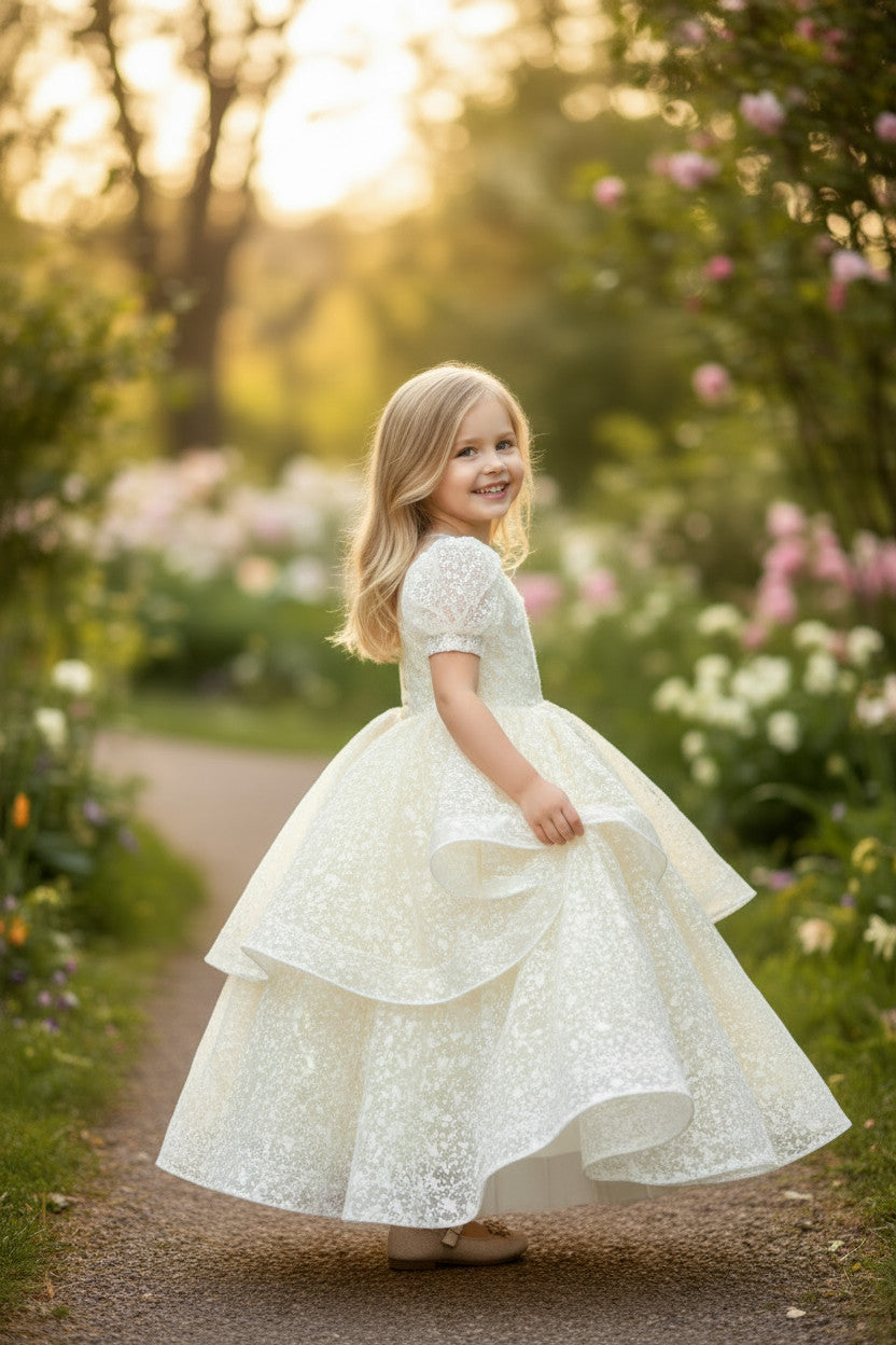 Sabrina Lux princess Gown-Soft Champaigne