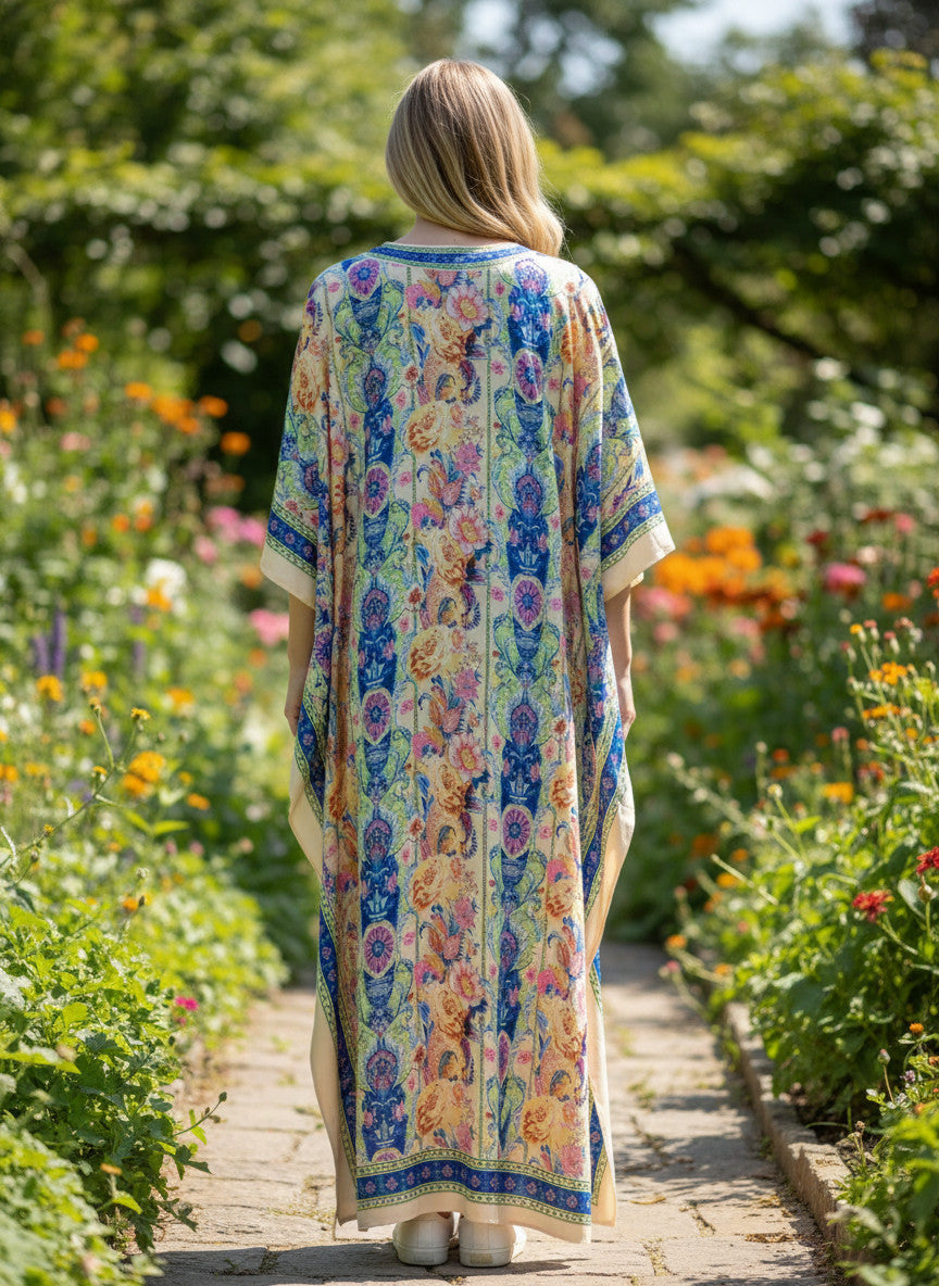Long Ethnic Polyester Kaftan Dress