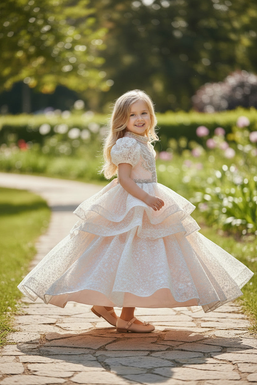 Michelle Lux princess Gown-Soft Peach