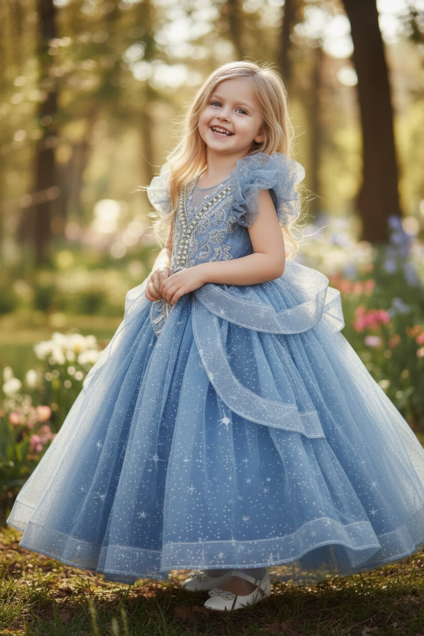Elsa Lux princess Gown-Soft Blue