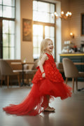 Sienna Red Dress with Trail