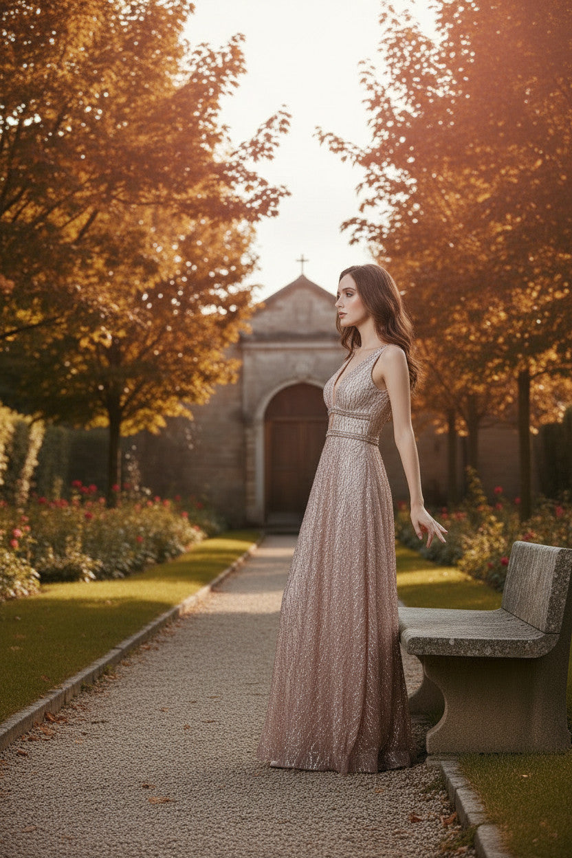 SPENCER Glitter long Gown